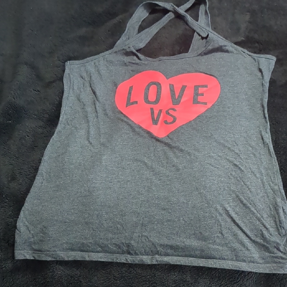 Victoria's Secret Gray Tank Top with Red Heart